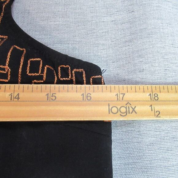 Sugarlips Dress Womens XS Black Embroidered Aztec Tribal Sleeveless Shift Preppy - Picture 11 of 14